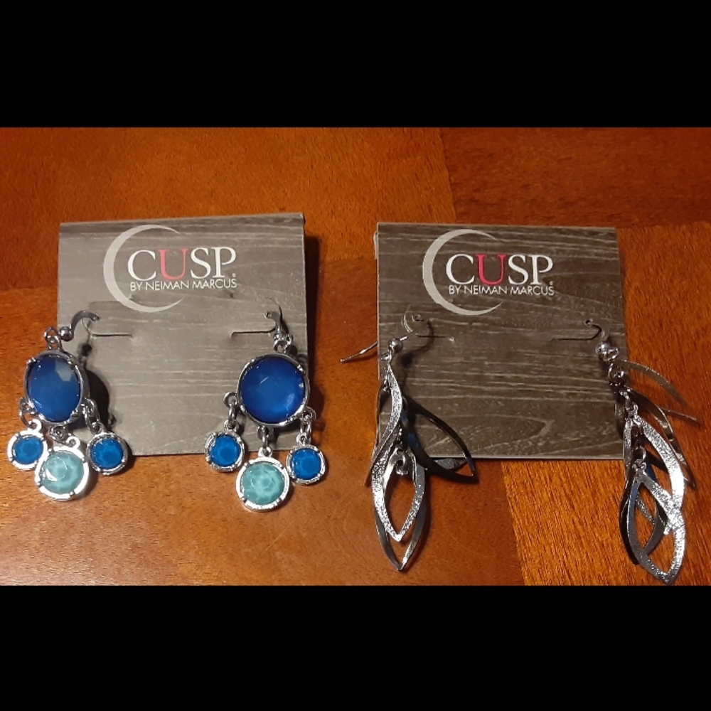 Cusp by Neiman Marcus, 2 pair earrings, New